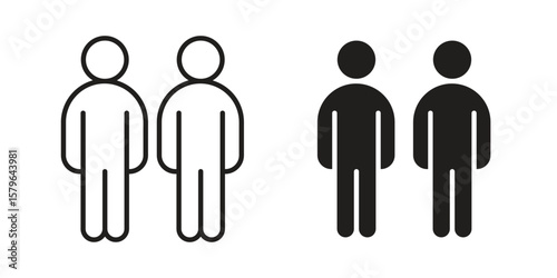 Twin icon vector modern flat and stroke designs