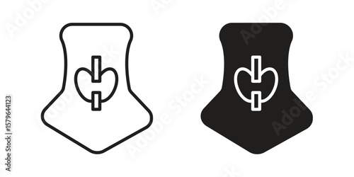 Thyroid icon vector modern flat and stroke designs