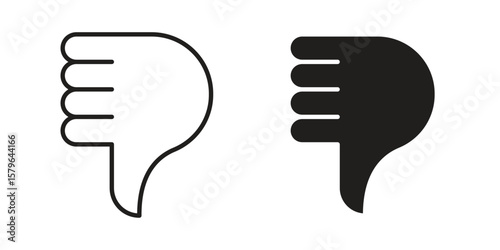 Thumb down icon vector modern flat and stroke designs