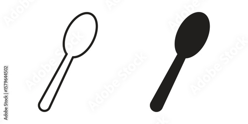 Spoon icon vector modern flat and stroke designs