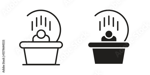 Solarium icon vector modern flat and stroke designs