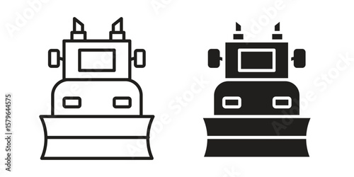 Snowplow icon vector modern flat and stroke designs