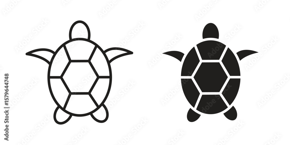 Obraz premium Sea turtle icon vector modern flat and stroke designs