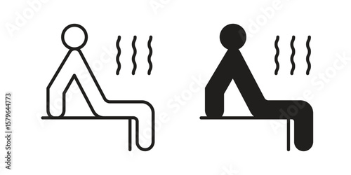 Sauna icon vector modern flat and stroke designs