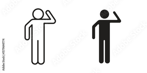 Salute icon vector modern flat and stroke designs