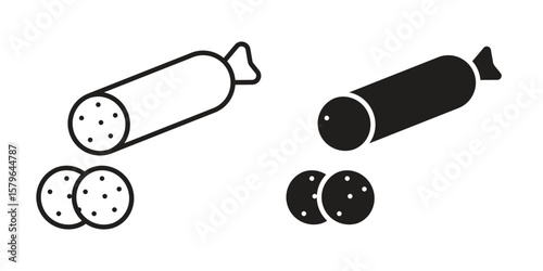 Salami icon vector modern flat and stroke designs
