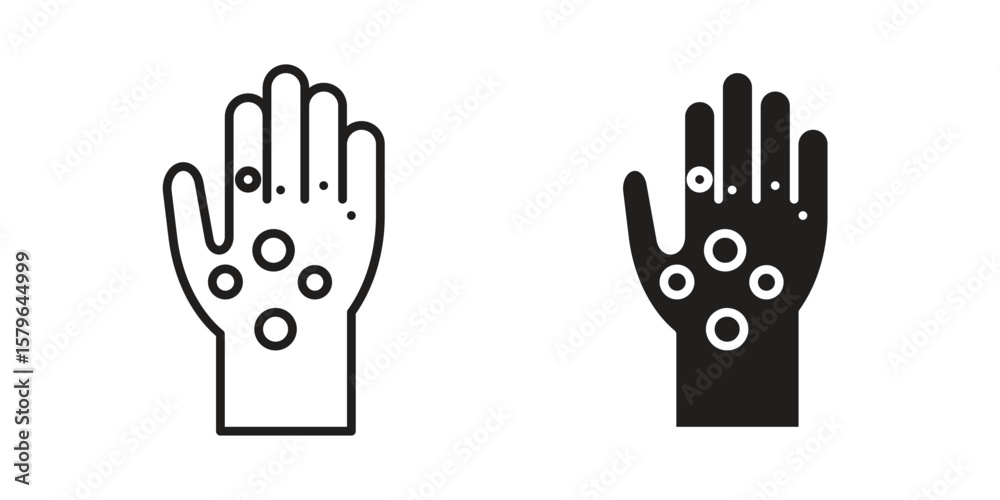 Fototapeta premium Rash hand icon vector modern flat and stroke designs