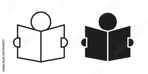 Reading icon vector modern flat and stroke designs