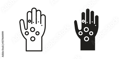 Rash hand icon vector modern flat and stroke designs