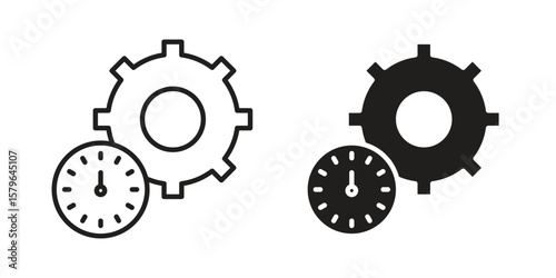 Productivity icon vector modern flat and stroke designs