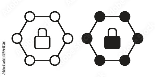 Private network icon vector modern flat and stroke designs