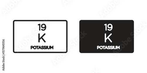 Potassium icon vector modern flat and stroke designs