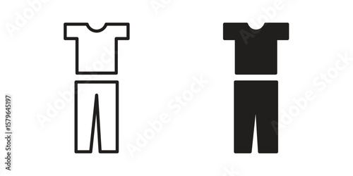 Pijama icon vector modern flat and stroke designs