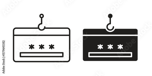 Password phishing icon vector modern flat and stroke designs
