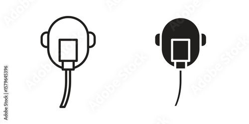 Oxygen mask icon vector modern flat and stroke designs