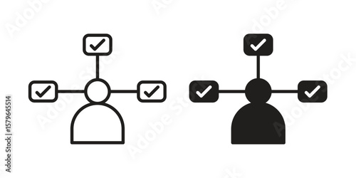 Multitask icon vector modern flat and stroke designs