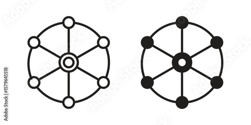 Multichannel icon vector modern flat and stroke designs