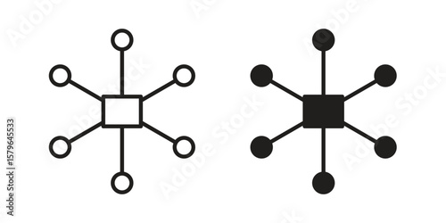 Multi channel icon vector modern flat and stroke designs