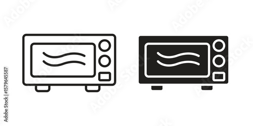 Microwave icon vector modern flat and stroke designs
