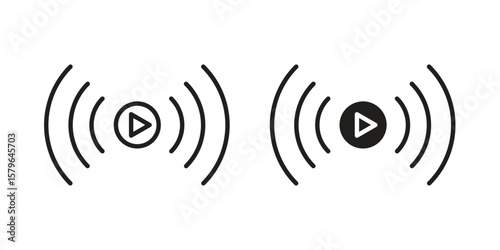 Livestream icon vector modern flat and stroke designs