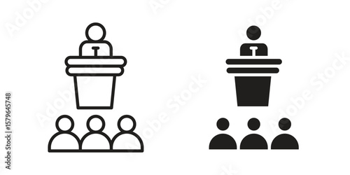 Lecture icon vector modern flat and stroke designs