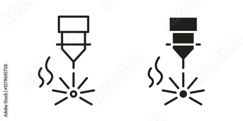 Laser machine icon vector modern flat and stroke designs