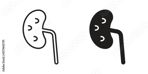Kidney disease icon vector modern flat and stroke designs
