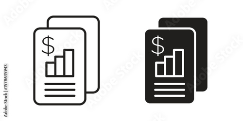 Income statement icon vector modern flat and stroke designs