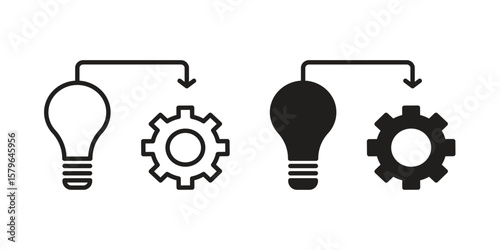 Implementation icon vector modern flat and stroke designs