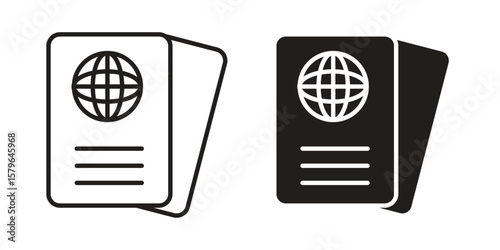 Immigration icon vector modern flat and stroke designs