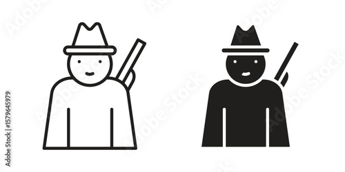 Hunter icon vector modern flat and stroke designs