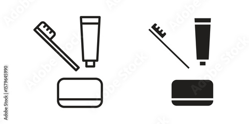 hygiene kit icon vector modern flat and stroke designs