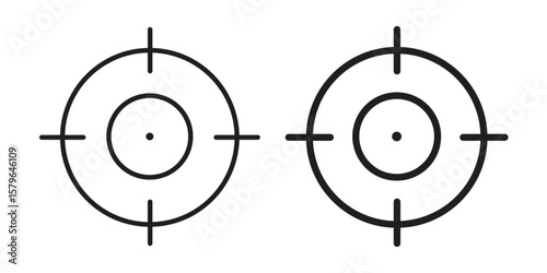 Gun target icon vector modern flat and stroke designs