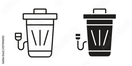 Garbage disposal icon vector modern flat and stroke designs