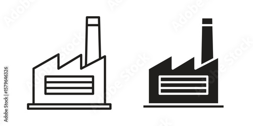 Factory icon vector modern flat and stroke designs
