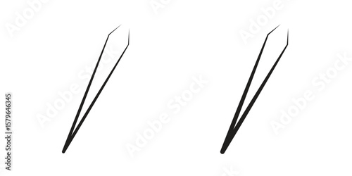 Eyebrow tweezers icon vector modern flat and stroke designs