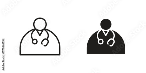 Doctor icon vector modern flat and stroke designs