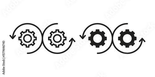 Devops icon vector modern flat and stroke designs