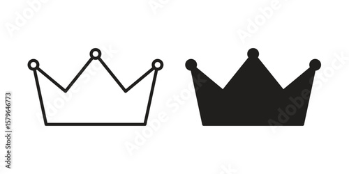Crown icon vector modern flat and stroke designs