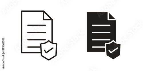 Contract coverage icon vector modern flat and stroke designs