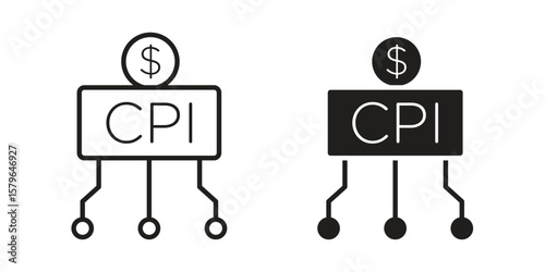 Consumer prices index icon vector modern flat and stroke designs