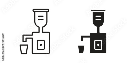 Cold pressed juicer icon vector modern flat and stroke designs