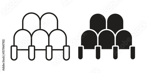 Cinema seat icon vector modern flat and stroke designs