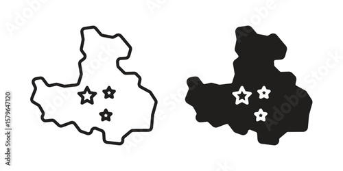 China map icon vector modern flat and stroke designs