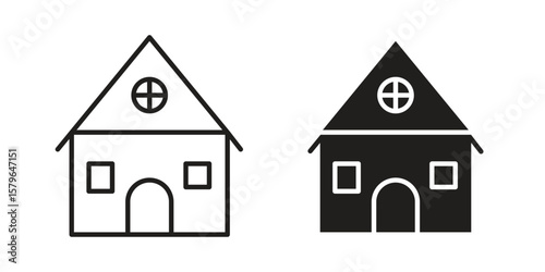 Chalet icon vector modern flat and stroke designs