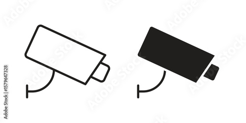 CCTV icon vector modern flat and stroke designs