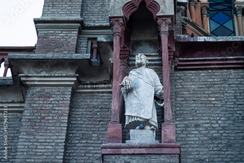 portrait of an old church statue