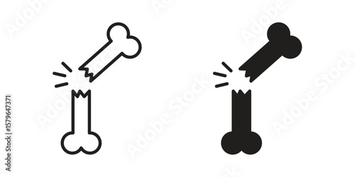 Broken bone icon vector modern flat and stroke designs
