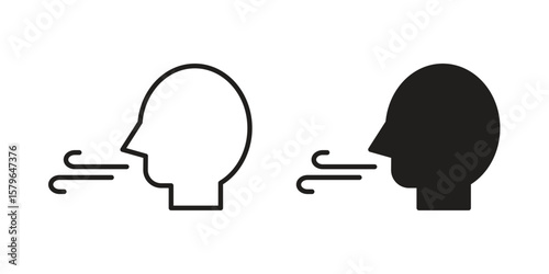Breath icon vector modern flat and stroke designs