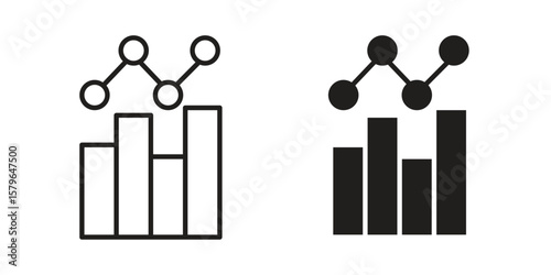 Benchmarking icon vector modern flat and stroke designs